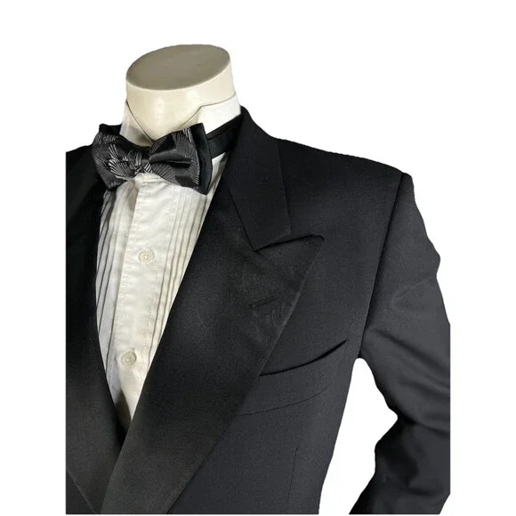 Vtg Hugo Boss Double Breasted Tuxedo Men 42R 34x33.5 Cerruti 1881 Italian Fabric - Picture 3 of 16